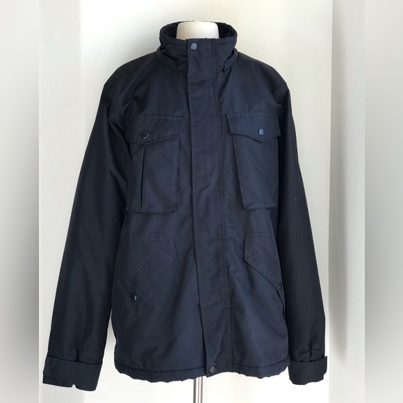 Abercrombie & Fitch Full Zip Black Utility Jacket Men's Large Warm Fleece Lined - Picture 3 of 16